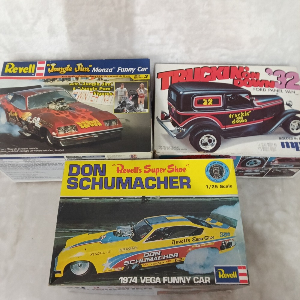 Vintage Revell MPC Model Car Kit Lot Jungle Jim Don Schumacher 32 Ford 1/25 READ